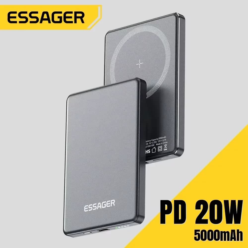 סוללת גיבוי אלחוטית דקה Essager Magnetic 20W 5000mAh ניידת לטעינה מהירה חיצונית עבור Magsafe עבור iPhone 17 16 15 14