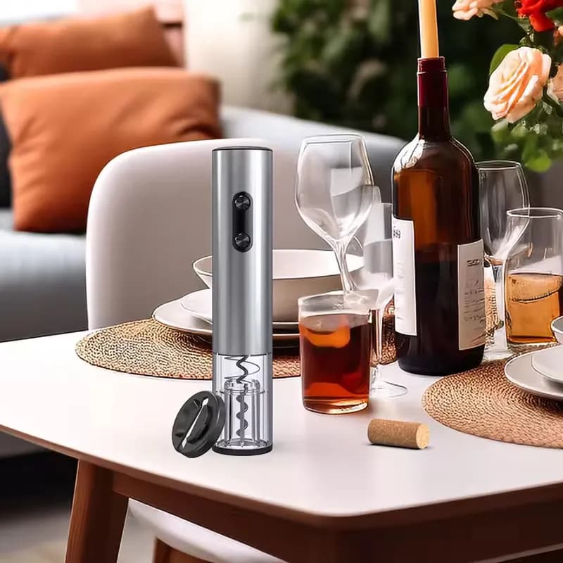 🍷 פותחן יין חשמלי אוטומטי — סט 4 ב-1 נטען: פותחן, חותך קפסולה, מוזג ופקק ואקום (4.9★ · 264 נמכרו · בארץ סטים דומים מ-₪128)
