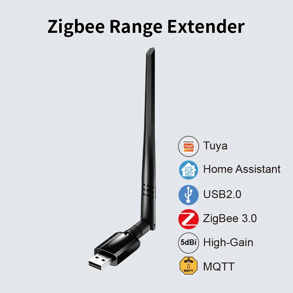 Zigbee Range Extender Tuya Zigbee USB High-Gain Gateway הרחב את טווח כיסוי ה-Zigbee אנטנה ניתנת להסרה עבור Home Assistant