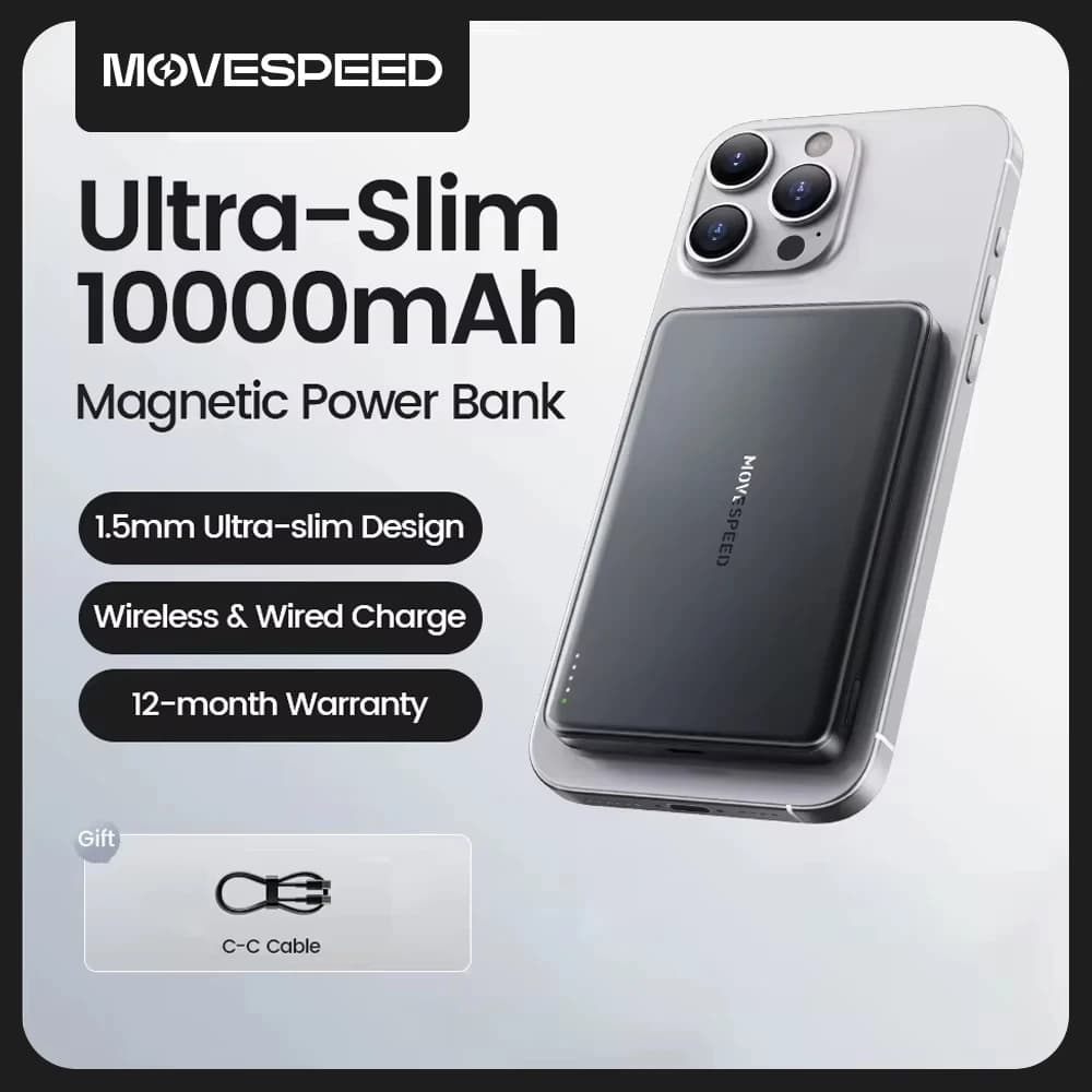 S10 moved s10 בנק מגנטי 10000mah pd20w מטען נייד חיצוני אלחוטי סוללה עבור iPhone 16 Samsung powerbank