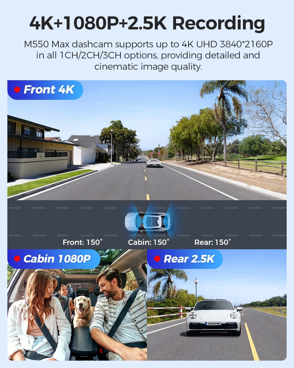 מצלמת רכב AZDOME M550 Max 4K עם GPS ו-WiFi — מבצע - תמונה 3