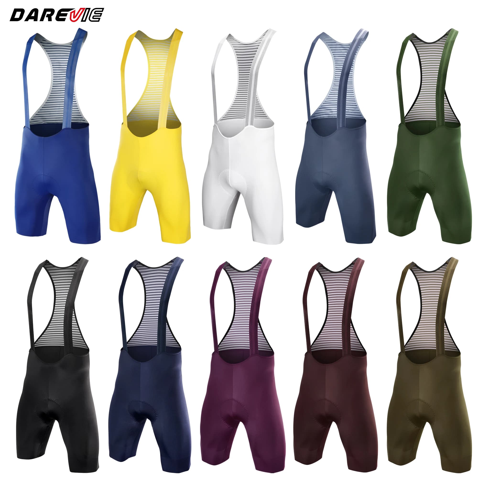 מכנסי רכיבה לגברים DAREVIE דגם Bretelle Seamless 2.0 PRO Level, מכנסי רכיבה קצרים לגברים 6H 500KM, מכנסי רכיבה עם רצועות לגברים, בד נמתח 4 כיוונים