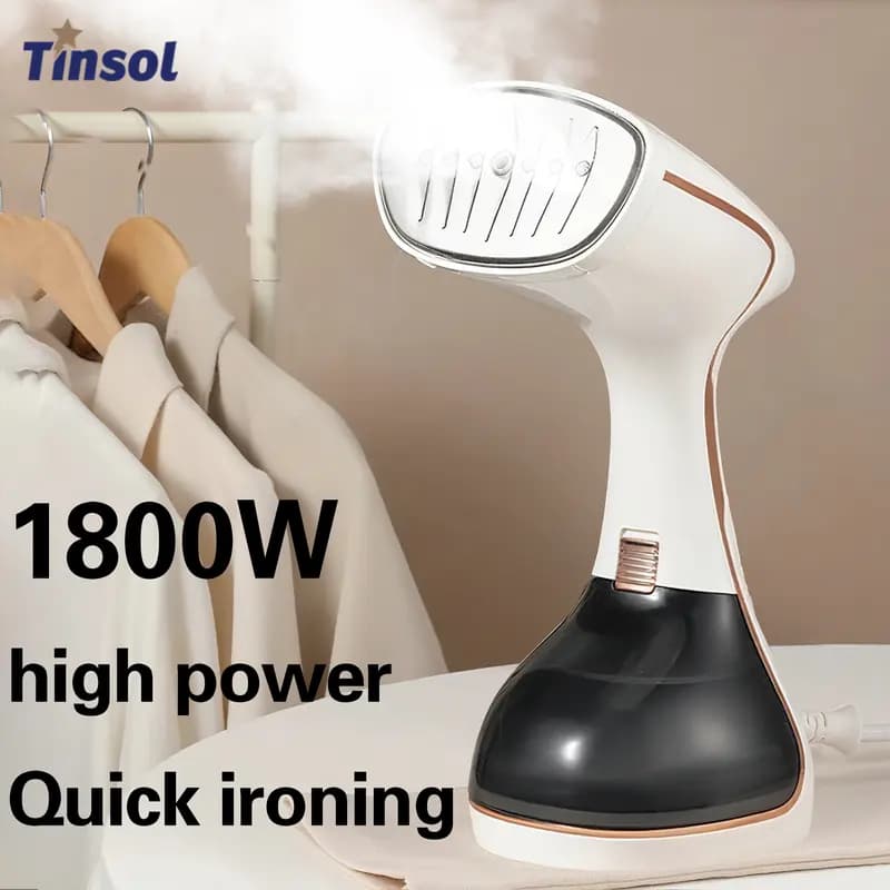 מגהץ אדים ידני נייד 1800W — מיישר קמטים תוך 15 שניות בלי קרש גיהוץ