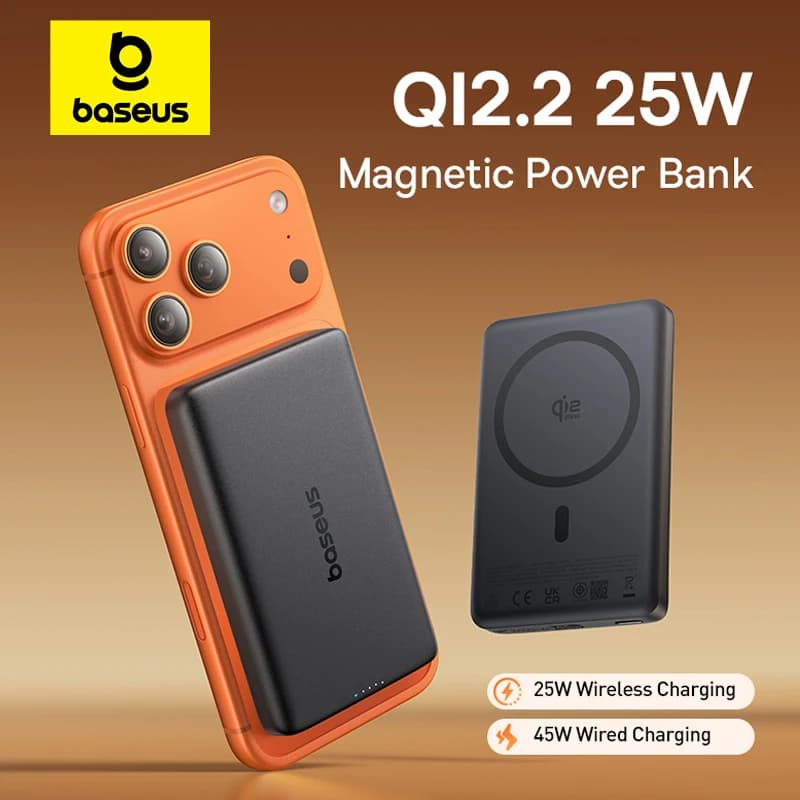סוללת גיבוי מגנטית אלחוטית Baseus 10000mAh (Qi2.2 25W)