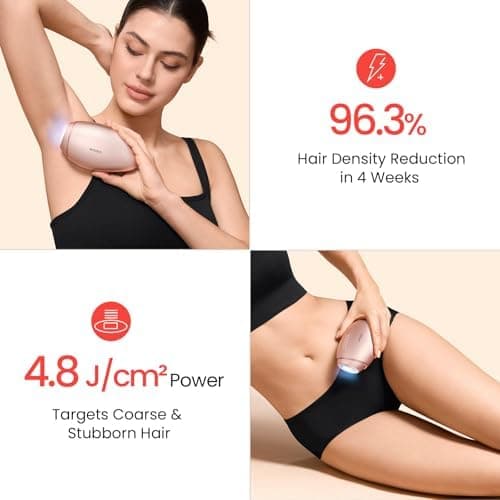 מכשיר הסרת שיער IPL ביתי של AMIRO — קירור ספיר וחיישן עור חכם - תמונה 3